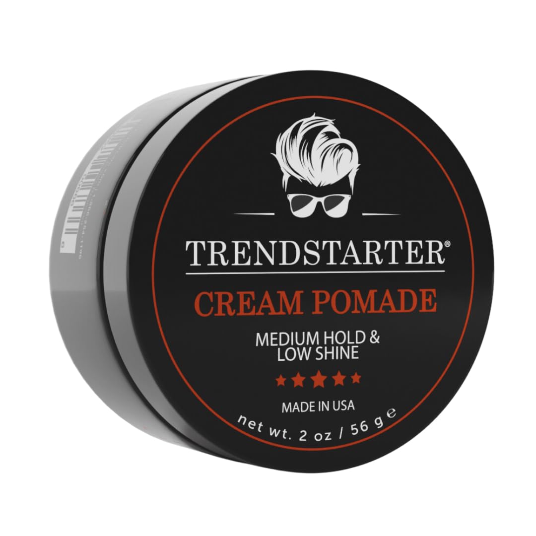 Trendstarter Cream Pomade 2Oz - Medium Hold, Low Shine, Water-Based Hair Styling Putty