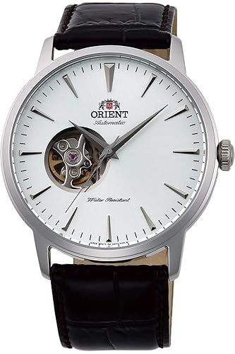 Orient Men'S Silver Analogue Automatic Watch With Leather Strap Fag02005W0