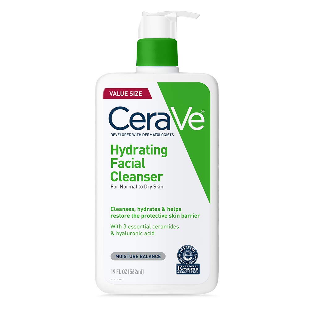 Cerave Hydrating Facial Cleanser, Moisturizing Face Wash For Dry Skin, 19 Fl Oz