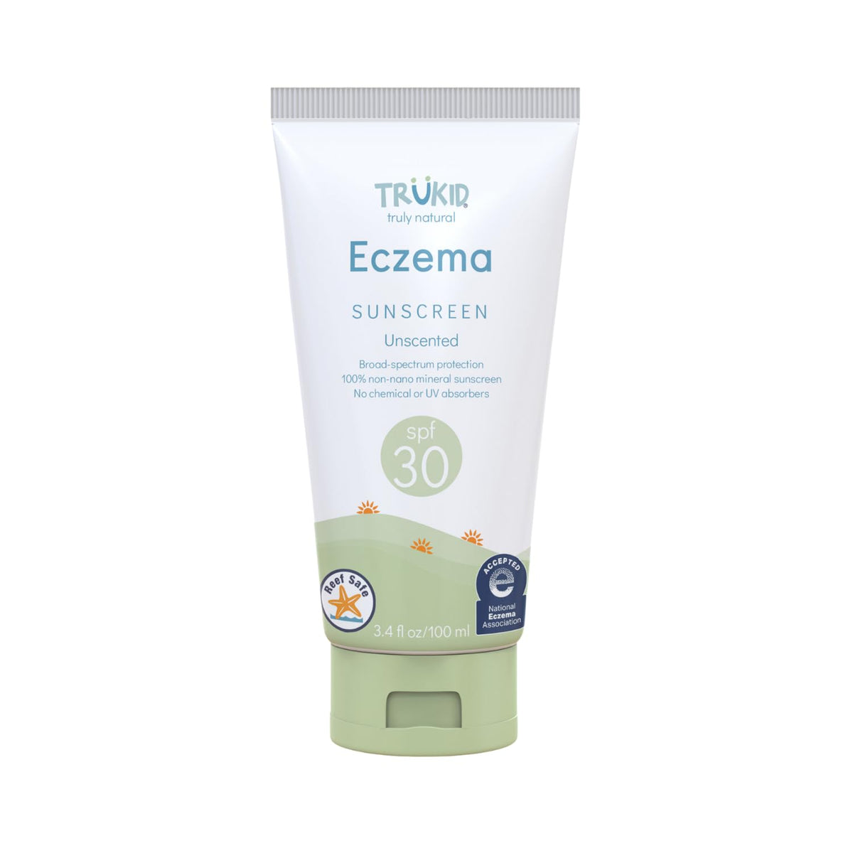 Trukid Eczema Spf30 Unscented Sunscreen 3.4Oz For Kids, Toddlers & Babies - Reef-Friendly