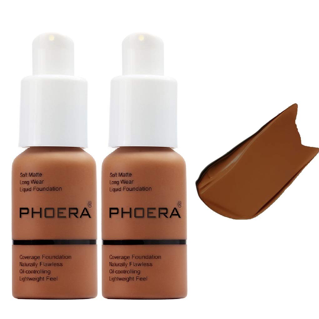 Meifen 2Pack Phoera Foundation - Flawless Matte Liquid, Waterproof, Oil Control, 24Hr, 109 Mo