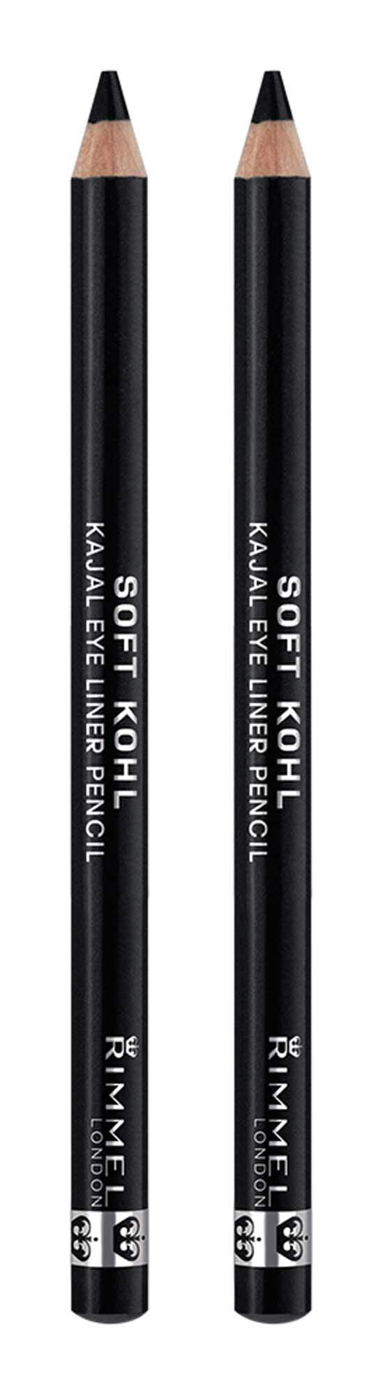 Rimmel Soft Kohl Kajal Eye Liner Pencil, Jet Black, 2 Count - Smooth, Long-Lasting Color