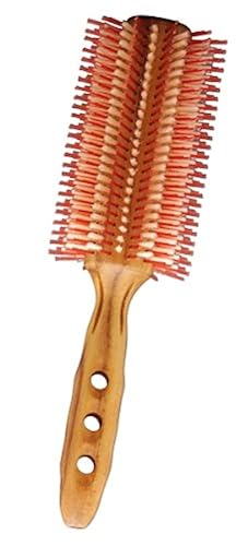 YS Park YS-60G1 Curl Shine Styler - Teak Wood, Boar Bristles, Heat Resistant Pins, 1