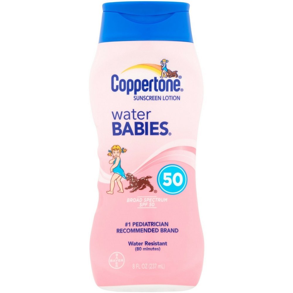 Coppertone Waterbabies Sunscreen Lotion Spf 50 - 8 Oz, Pink, Gentle For Kids' Skin