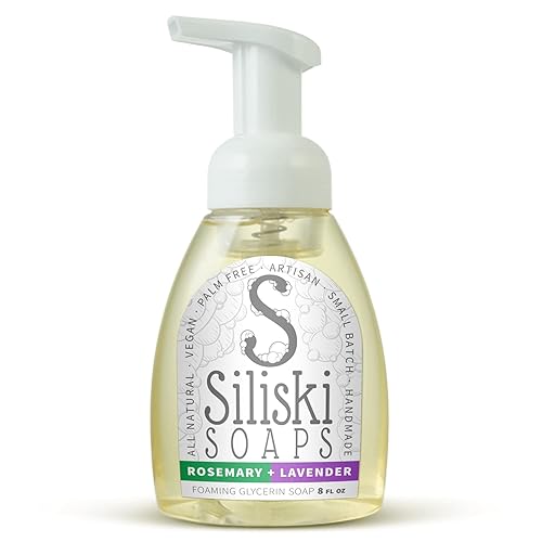 Siliski Soaps Foaming Glycerin Soap, All Natural Vegan Rosemary Lavender, 8 Fl Oz