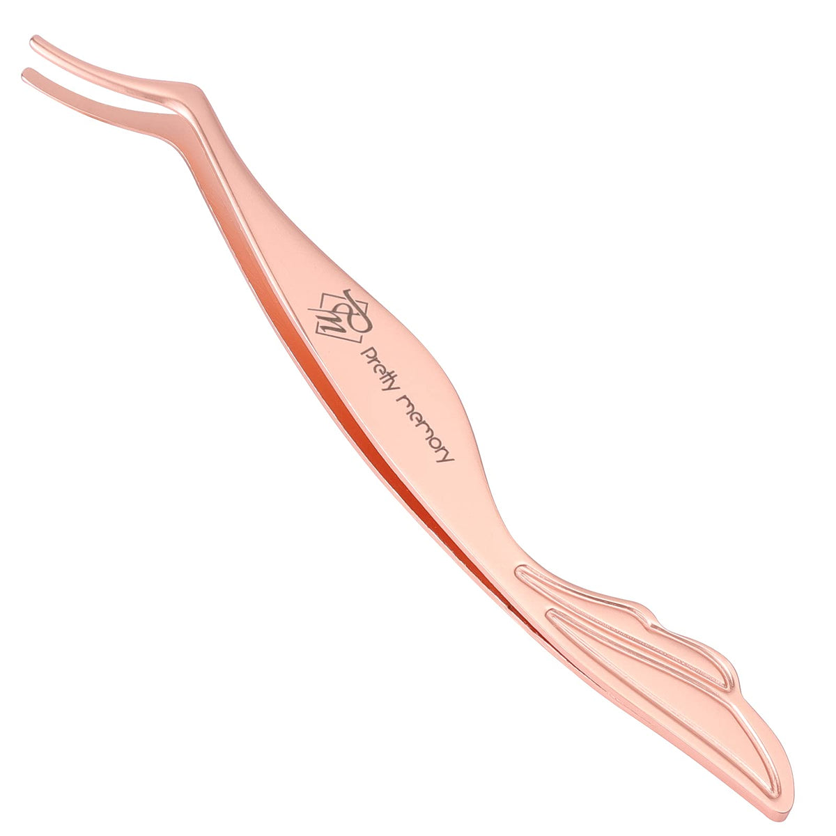 Pretty Memory Rose Gold Eyelash Applicator Tool - Curved Tweezers for Easy Lash Application