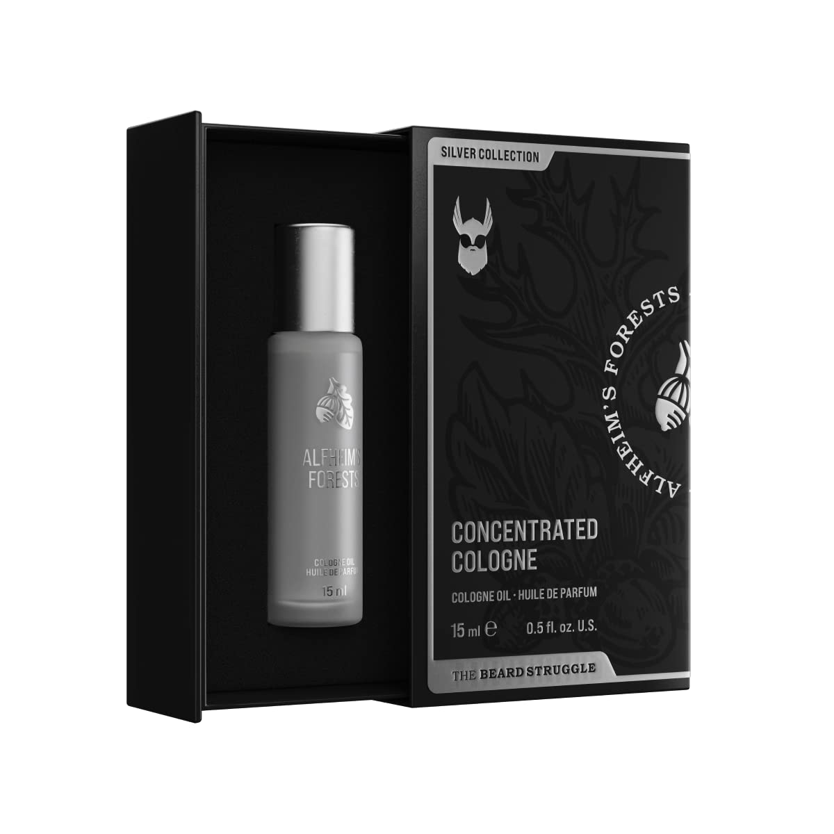 Beard Struggle Concentrated Cologne For Men - Alfheim'S Forests, 15 Ml Glass Roller Bottle