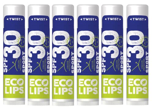 Eco Lips Classic Sport Spf 30 Lip Balm 6-Pack - Broad Spectrum Sunscreen, Vanilla Flavor