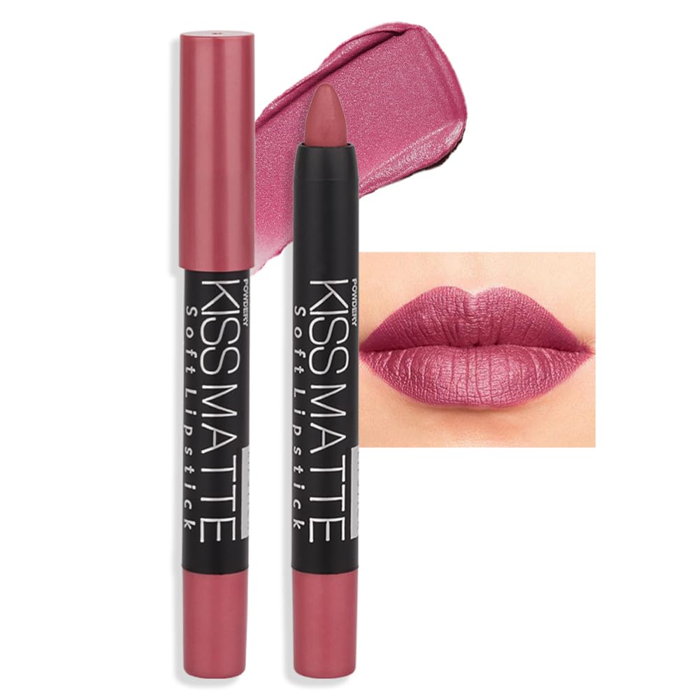 Bingbrush Matte Lipstick Pack Set - Waterproof Velvet Lip Crayon, Longwear Lip Stain (07#)