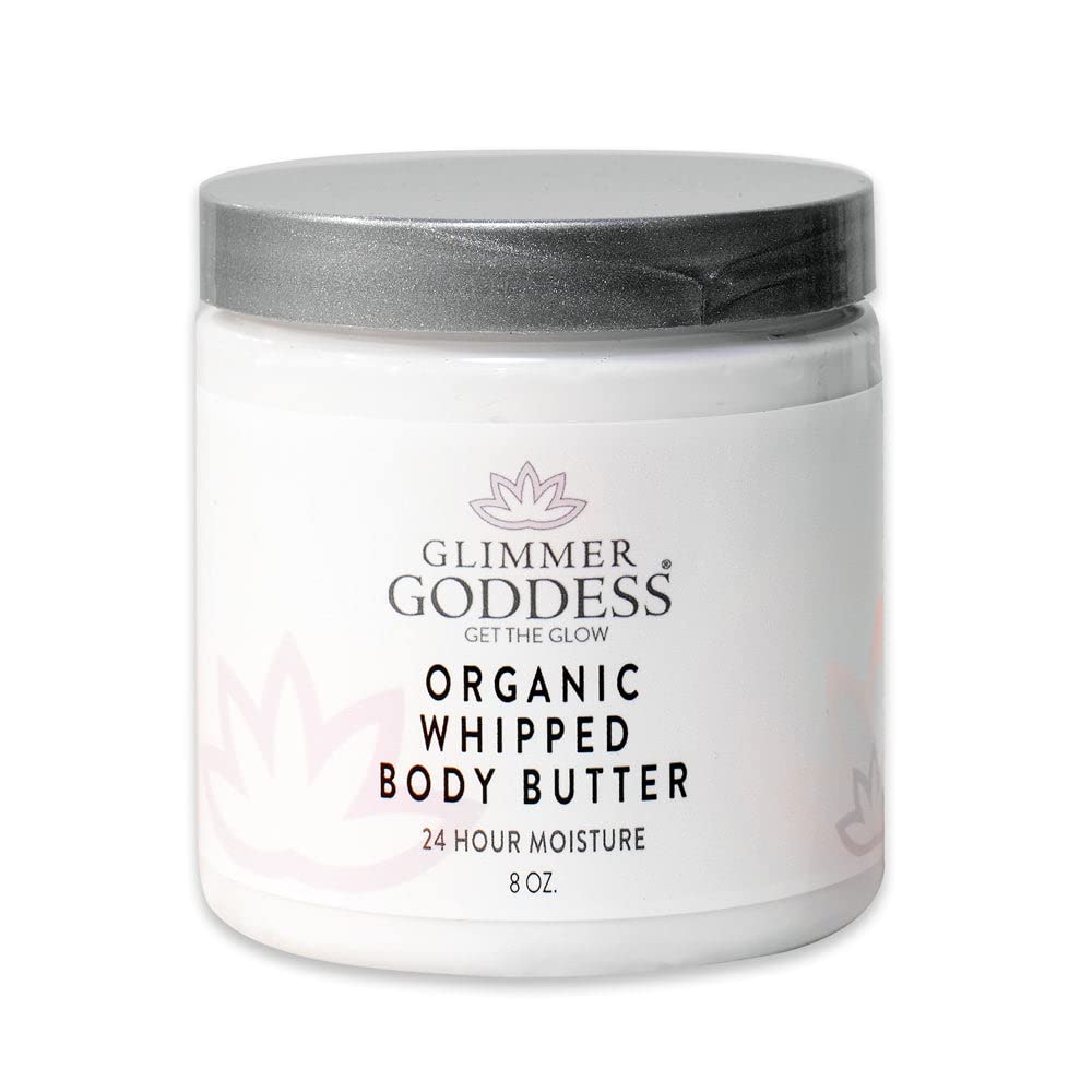 Glimmer Goddess Organic Body Butter - Vegan Spiced Pumpkin Pie, 24Hr Hydration, Eczema Friendly 8Oz