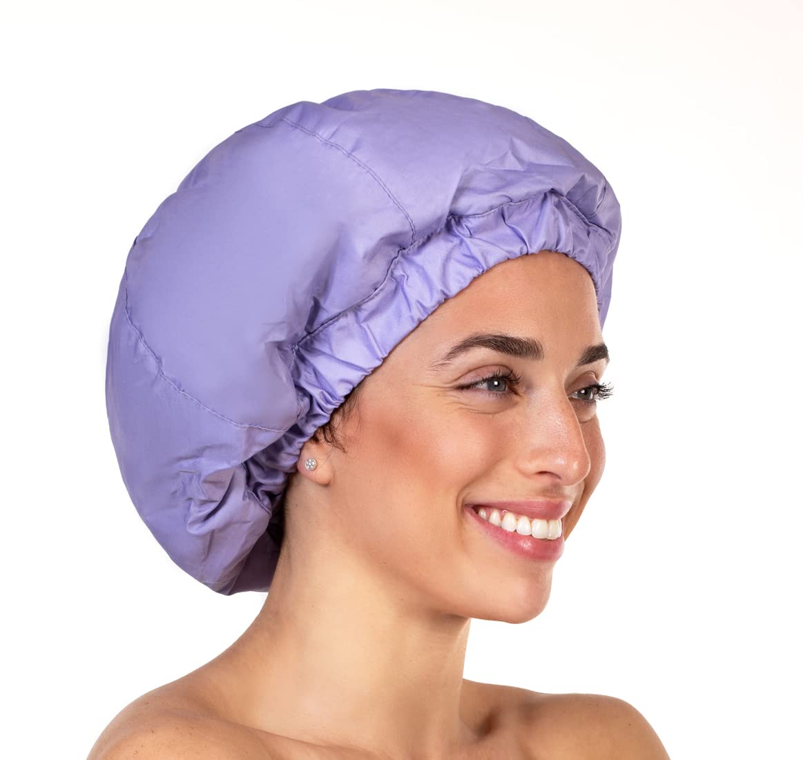 Hersome Premium Waterproof Shower Cap For Women - Large, Double-Sided, Anti-Frizz, Lilac