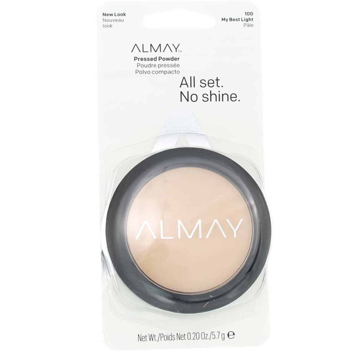 Almay Pressed Powder All Set No Shine, My Best Light - 0.20 Oz For Flawless Finish