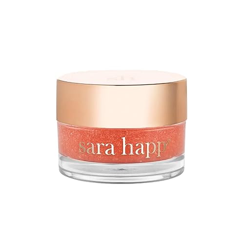 Sara Happ Sparkling Peach Lip Scrub - 0.5 Oz Exfoliating Sugar Scrub For Dry Lips, Vegan