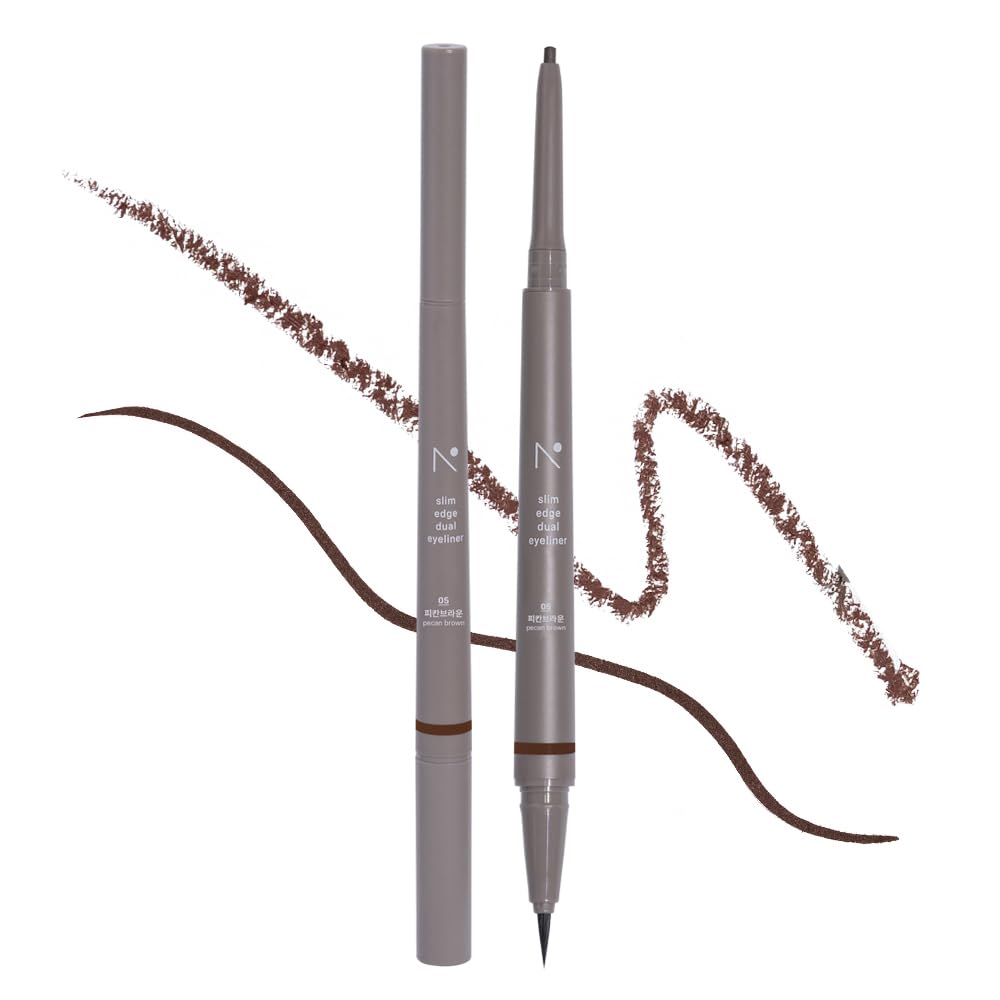 Nobev Dual-Tip Eyeliner - Smudge/Waterproof, High Pigment, Long Lasting, 05 Pecan