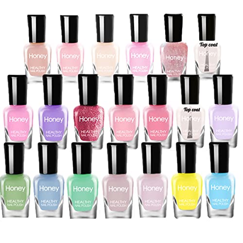 Tophany Non-Toxic Nail Polish Set - 20 Eco-Friendly Water-Based Peel Off Polishes For Women & Teens