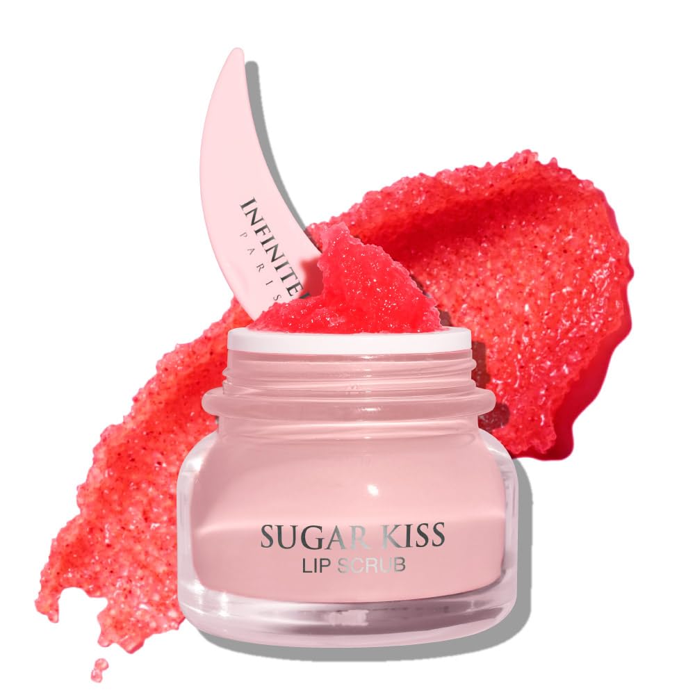 Infinitek Paris Sugar Kiss Watermelon Lip Scrub 2.4 Oz - Hydrating Exfoliator For Dark Lips