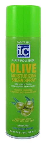 Fantasia Olive Sheen Moist Spray 14Oz - 3 Pack, Nourishing Hair Care For Shine And Moisture