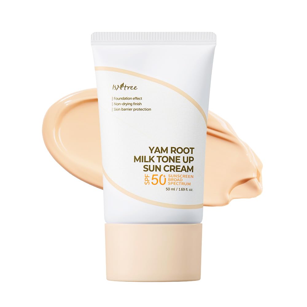 Isntree Yam Root Milk Tone Up Sun Cream 50Ml | Tinted Spf50+ Pa++++ | Vegan Korean Skincare