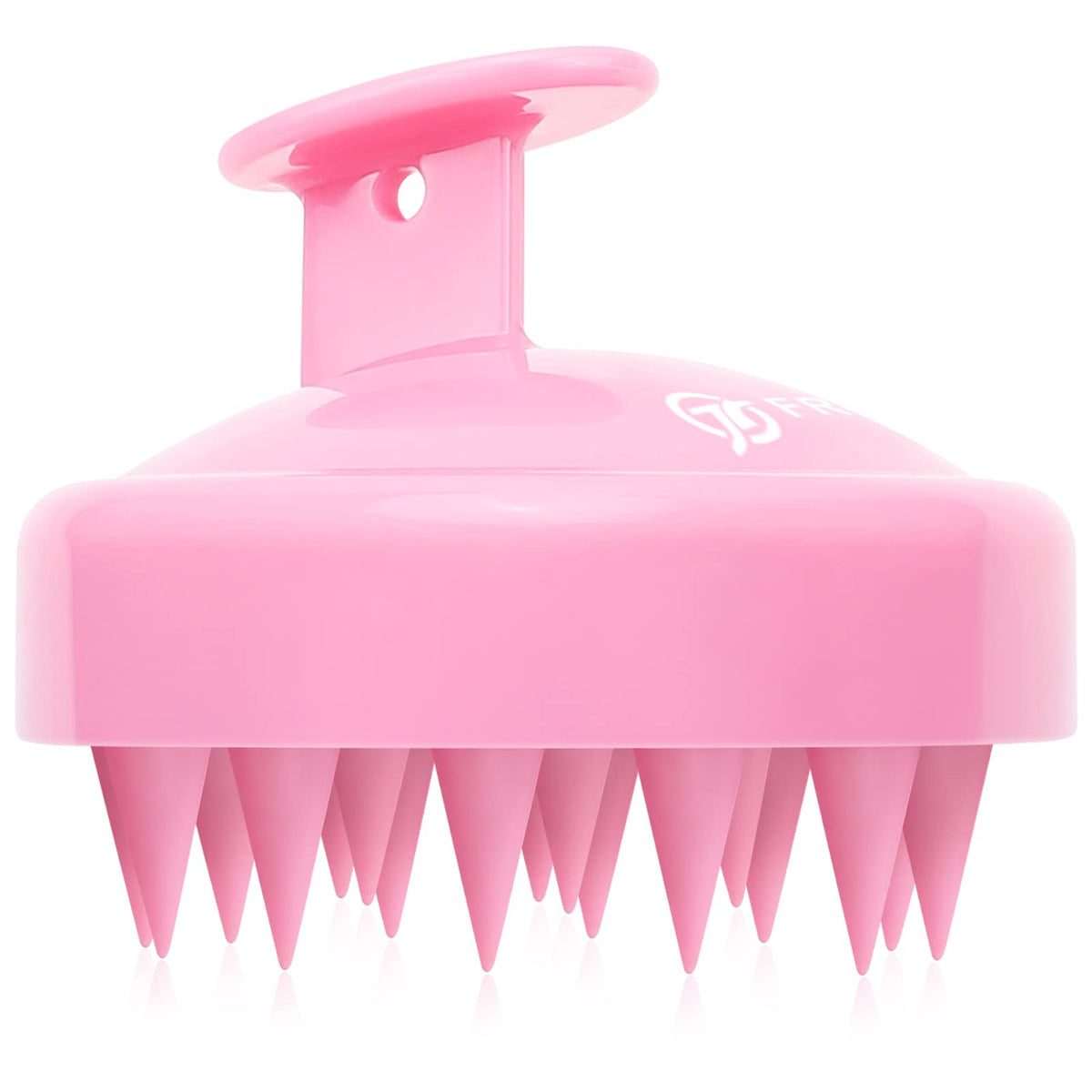 Freatech Scalp Massager Brush - Pink Silicone Bristles For Dandruff Relief & Hair Care