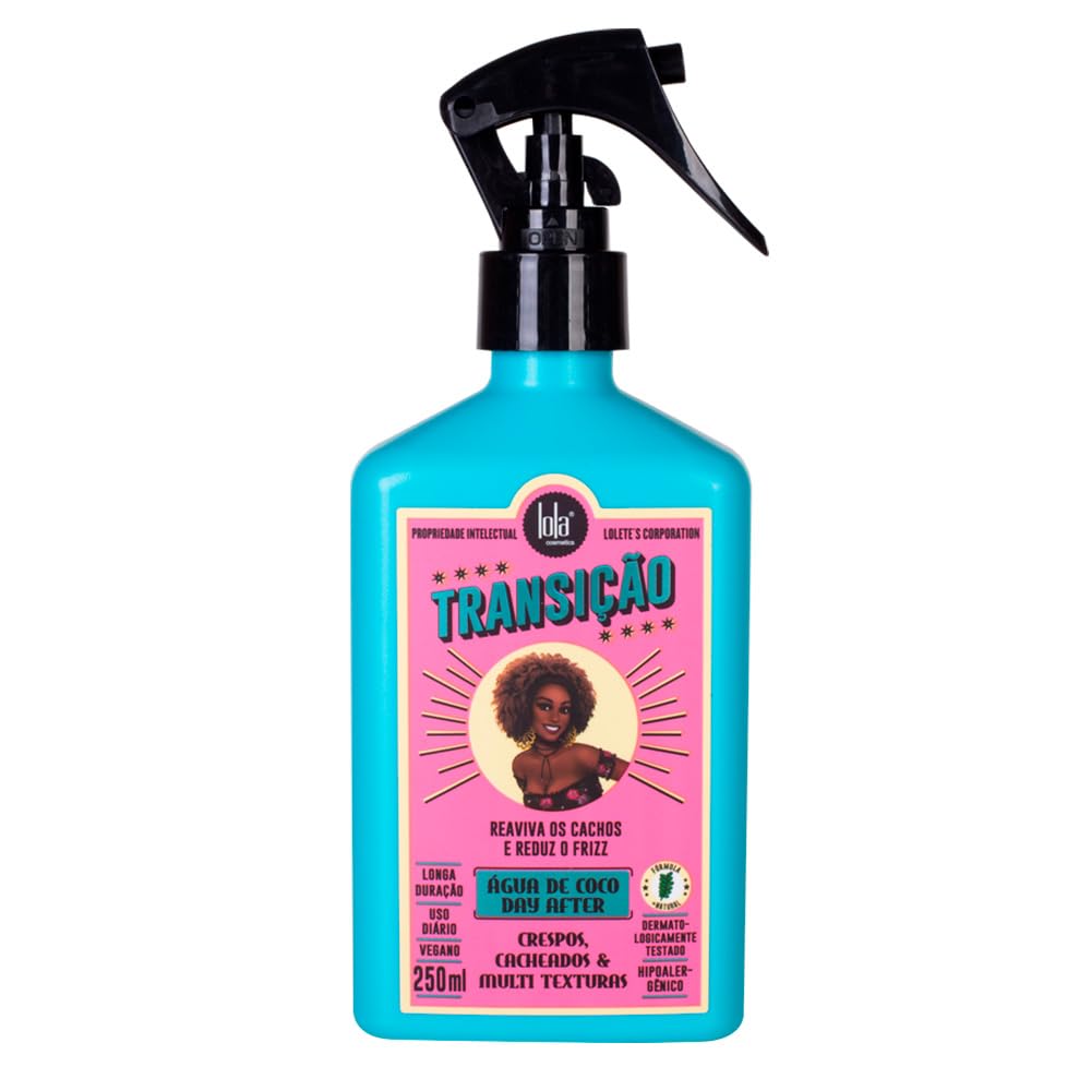 Lola Transicao Coconut Water Spray for Curls - Hydrates, Moisturizes, Reduces Frizz, 8.45 Fl