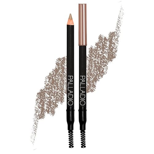 Palladio Brow Pencil & Brush For Eyebrows, Taupe - 1 Count, Perfect For Defining And Shaping