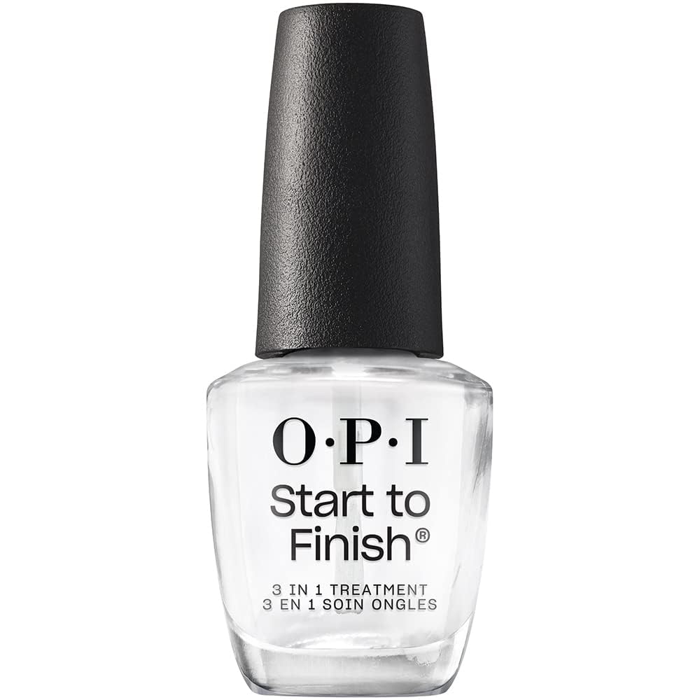 Opi Start To Finish 3-In-1 Nail Treatment | Base Coat, Top Coat & Strengthener, 0.5 Fl Oz