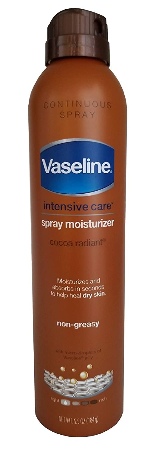 Vaseline Cocoa Radiant Spray & Go Moisturizer, 6.5 Oz - Pack Of 4, Hydrating Body Care