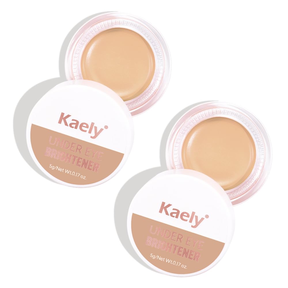 Kaely 2Pcs Under Eye Brightener Concealer, Waterproof Vegan Makeup, 10 Natural Shimmer