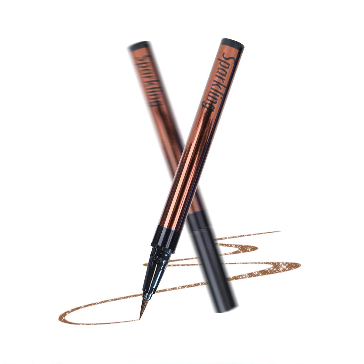 Music Flower Waterproof Eyeliner Pen, Metallic Shimmer, Smudge-Resistant, Light Brown