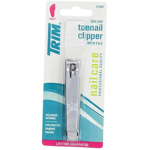 Trim Deluxe Stainless Steel Toenail Clippers Set With File - 6 Pieces, Silver