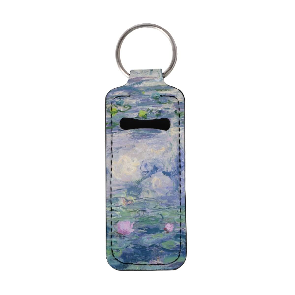 Enlachic Van Gogh Keychain Chapstick Holder For Women - Monet Water Lily Lip Balm Clip-On