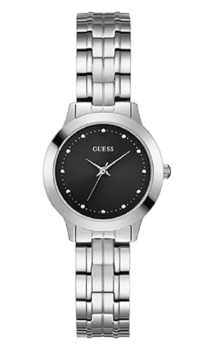 Guess Women'S Silver Quartz Watch, Stainless Steel Strap, Model U0989L9