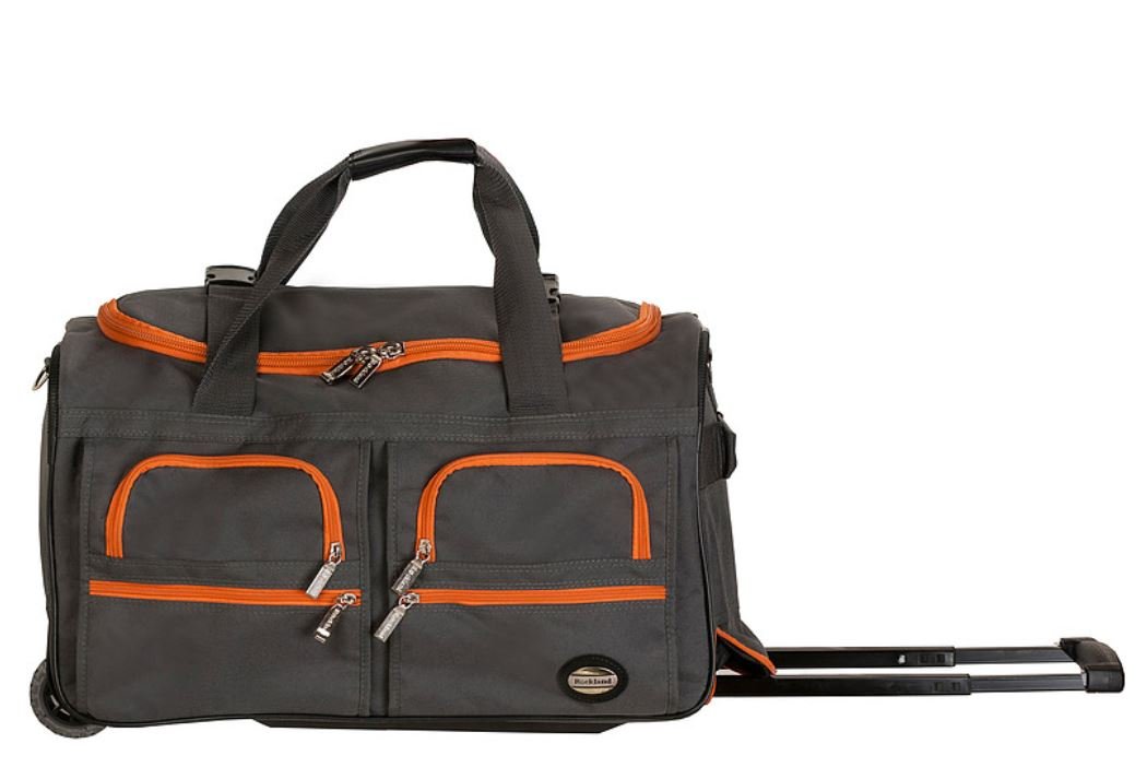 Rockland 30-Inch Charcoal Rolling Duffel Bag - Durable Polyester Travel Luggage