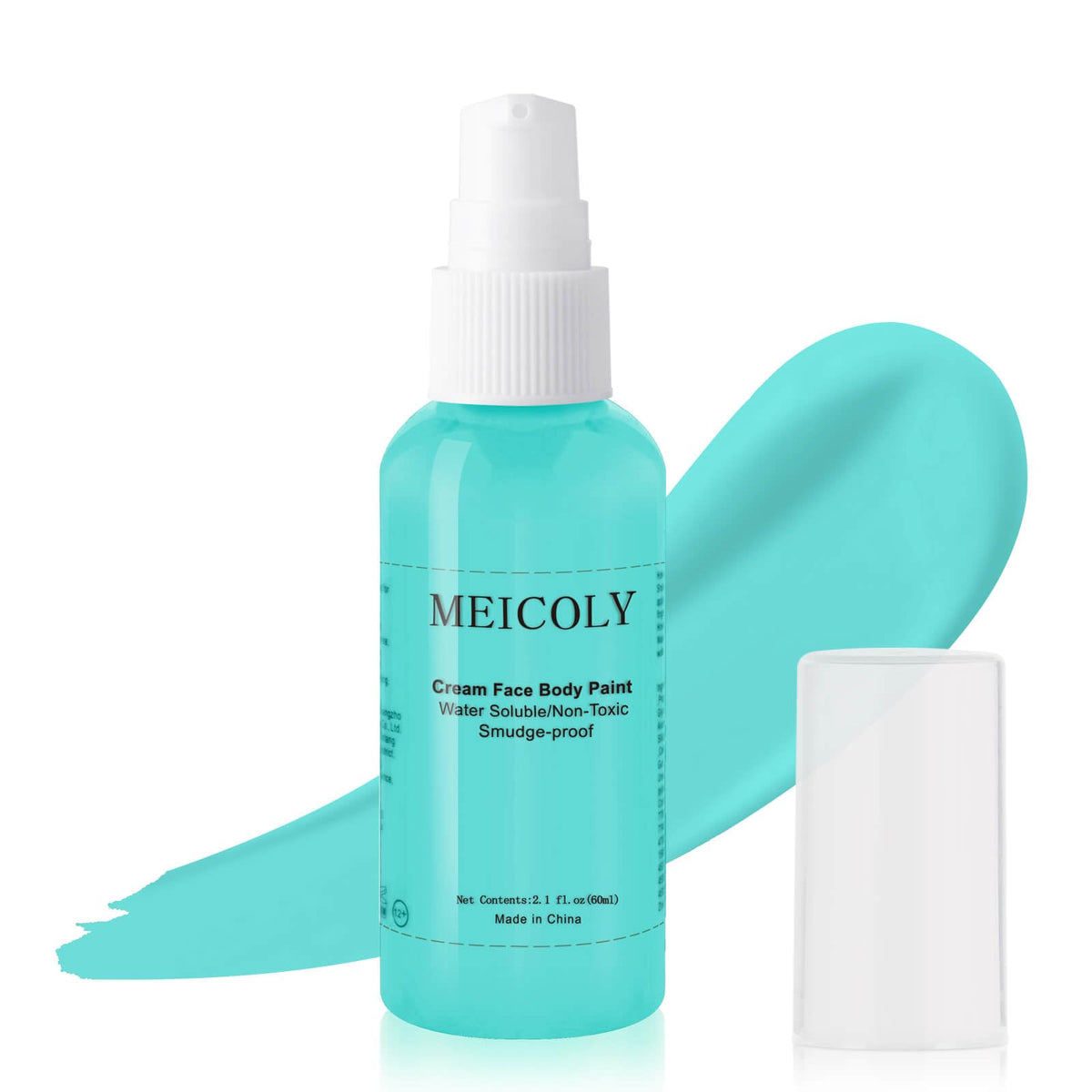 Meicoly Teal Face Body Paint - 2.1Oz Smudge-Proof, Washable Makeup For Adults & Kids