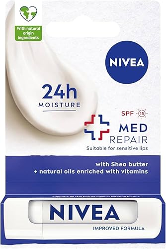 Nivea A Kiss Of Recovery Medicated Lip Care Spf 15, 0.17 Oz - Hydrating Lip Balm