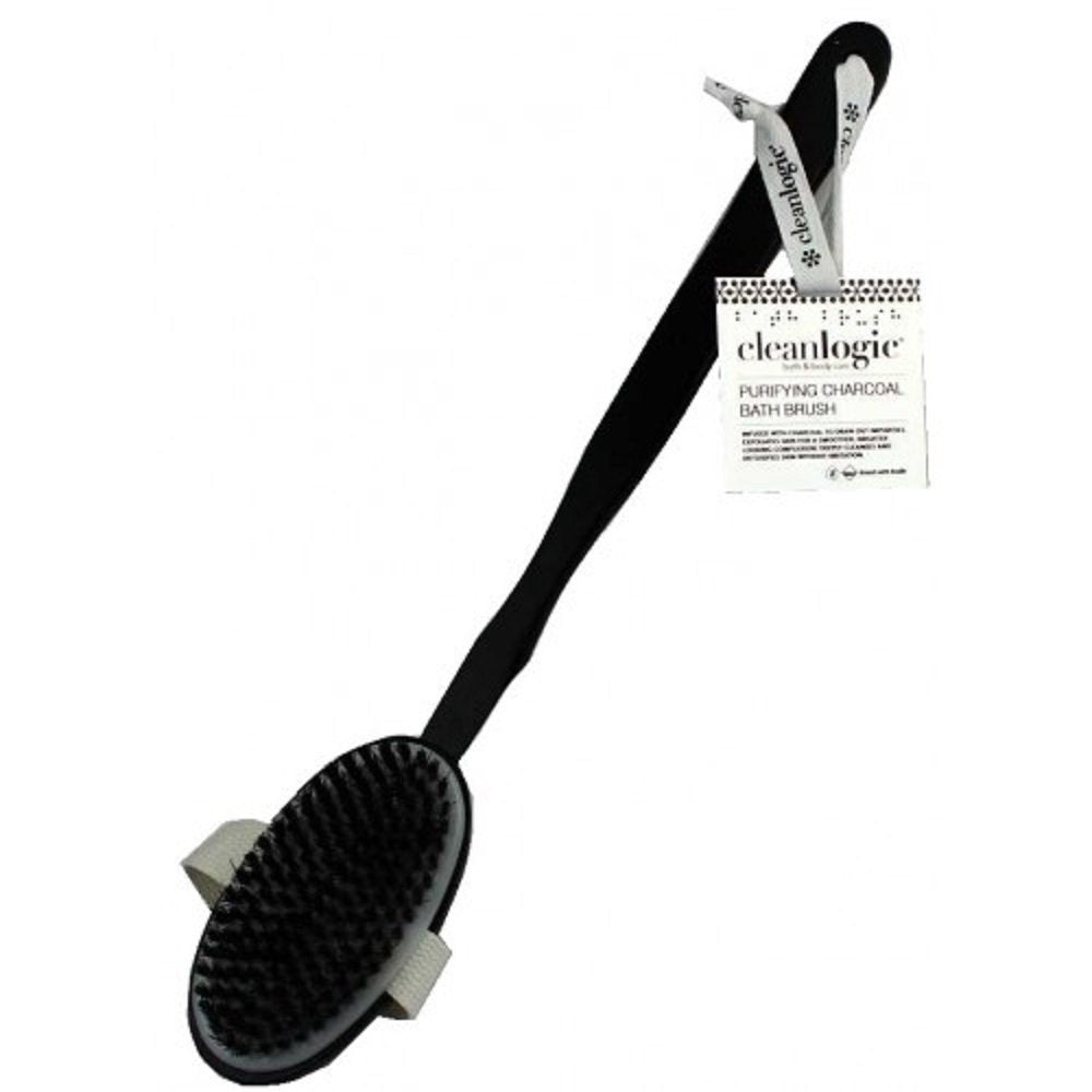 Clean Logic Charcoal Bath Brush - Natural, 1 Count, Purifying For Healthy Skin