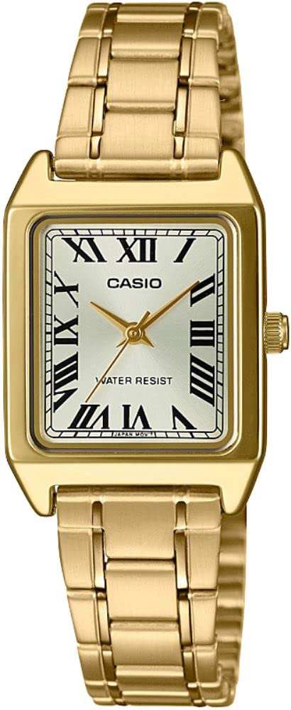 Casio Women'S Gold Tone Stainless Steel Dress Watch With Roman Dial - Ltp-V007G-9B