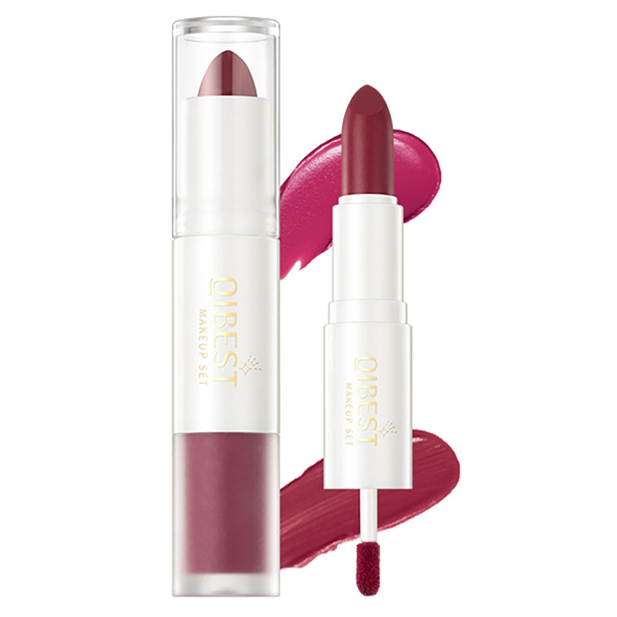 Hwshqy Oo Dual Ended 2-In-1 Matte Liquid Lipstick & Gloss, Long Lasting Lip Stain, 