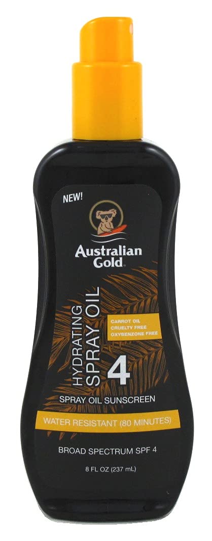 Australian Gold Spf 4 Spray Oil - 8 Oz (235Ml) Carrot Oil Formula, 2 Pack