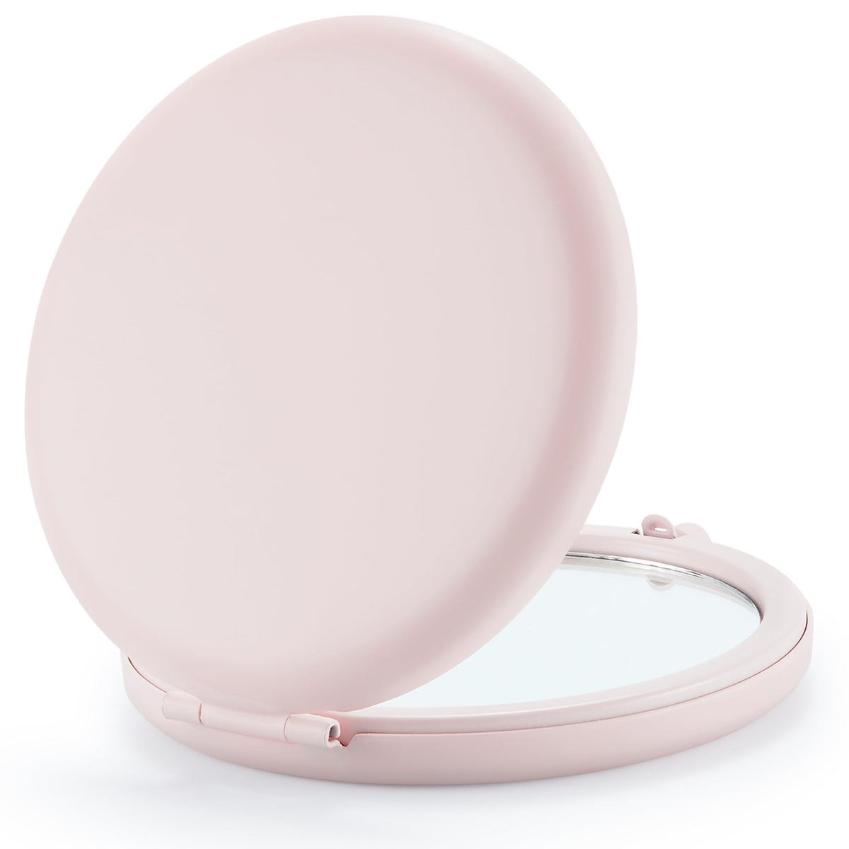 Getinbulk Pink Marshmallow Compact Mirror - Double-Sided 1X/2X Metal Pocket Makeup Mirror