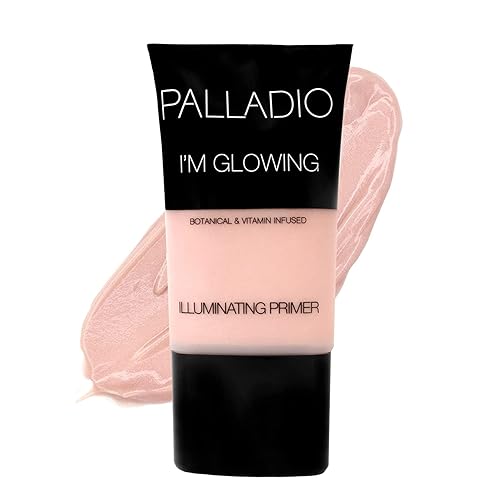 Palladio I'M Glowing Illuminating Primer - Pearly Pink, Aloe Vera, Brightens, 0.67 Fl Oz