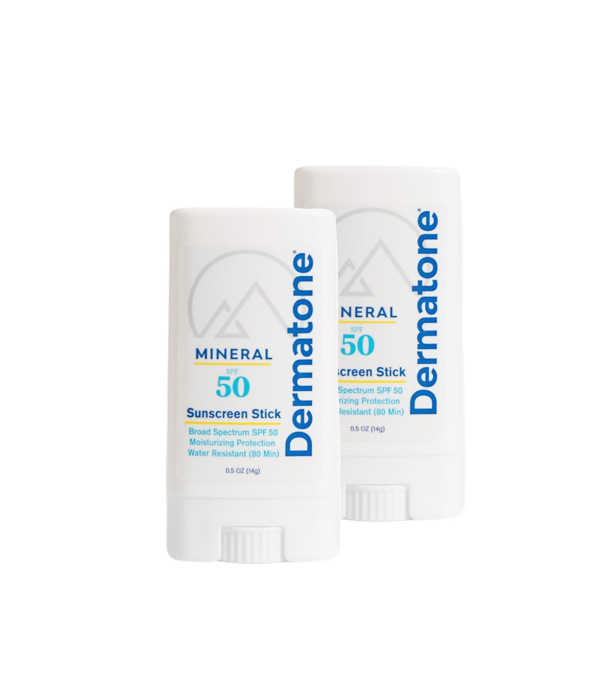 Dermatone Spf 50 Mineral Sunscreen Stick, Zinc Formula, Reef Safe, Moisturizing, 2-Pack, 0.