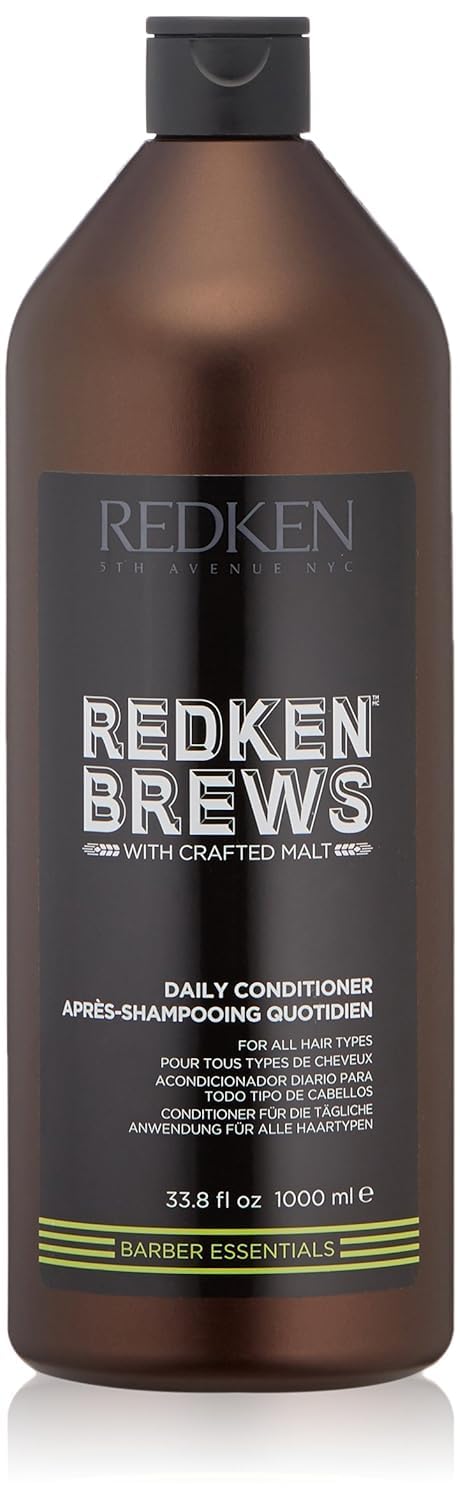 Redken Brews Daily Conditioner For Men, Crafted Malt, 33.8 Fl Oz - Nourishing Hair Care