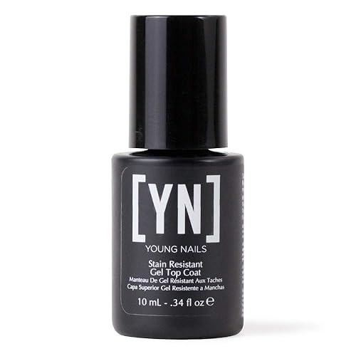 Young Nails Stain Resistant Gel Top Coat - No Wipe Uv Gel For Acrylic & Hard Gel Nails, 0.34 Fl Oz