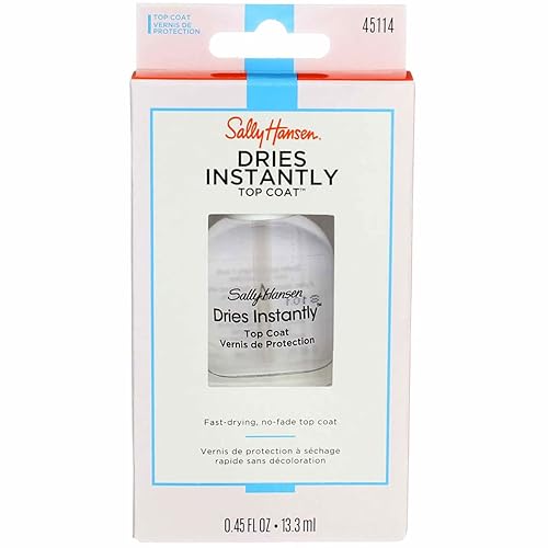 Sally Hansen Dries Instantly Clear Top Coat 0.45 Oz (6 Pack) - Fast Dry Nail Polish