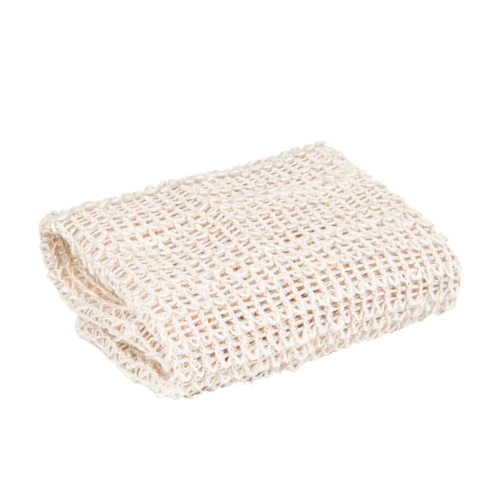 Baudelaire Beige Sisal Washcloth, Hand-Harvested Fiber, 1 Count