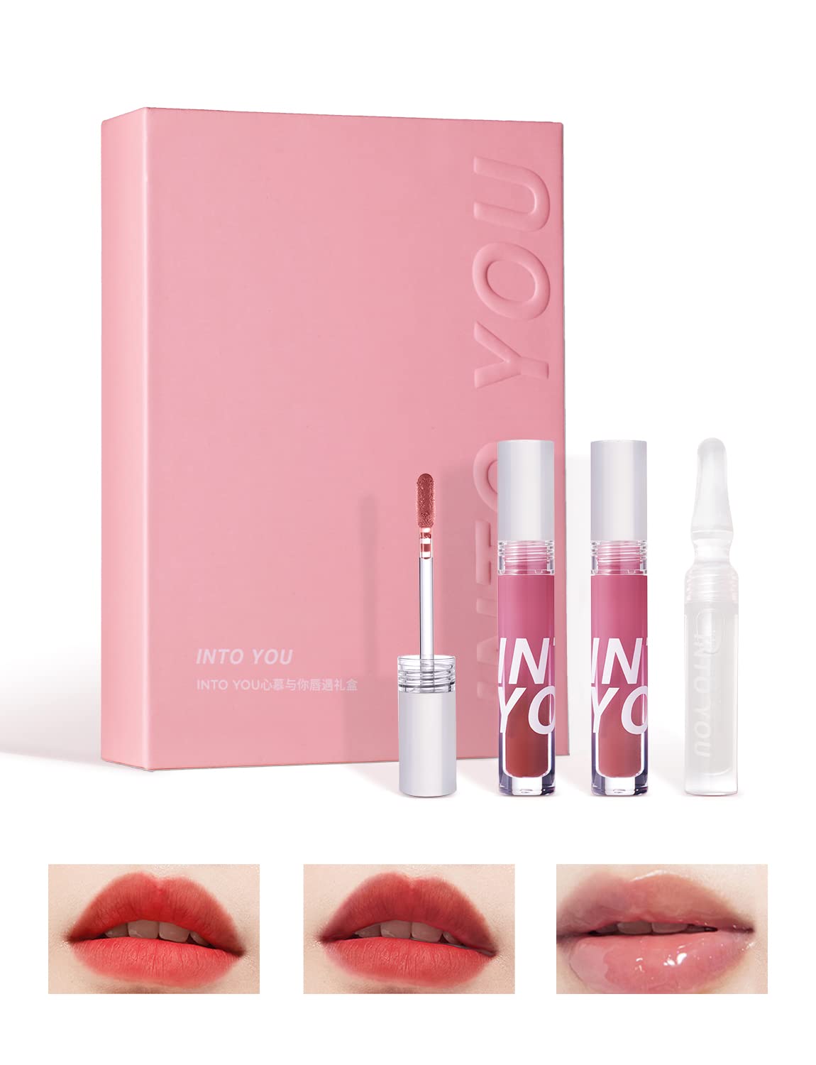 Into You Velvet Matte Liquid Lipstick Set - 3 Long Lasting Non-Sticky Waterproof Lip Tints