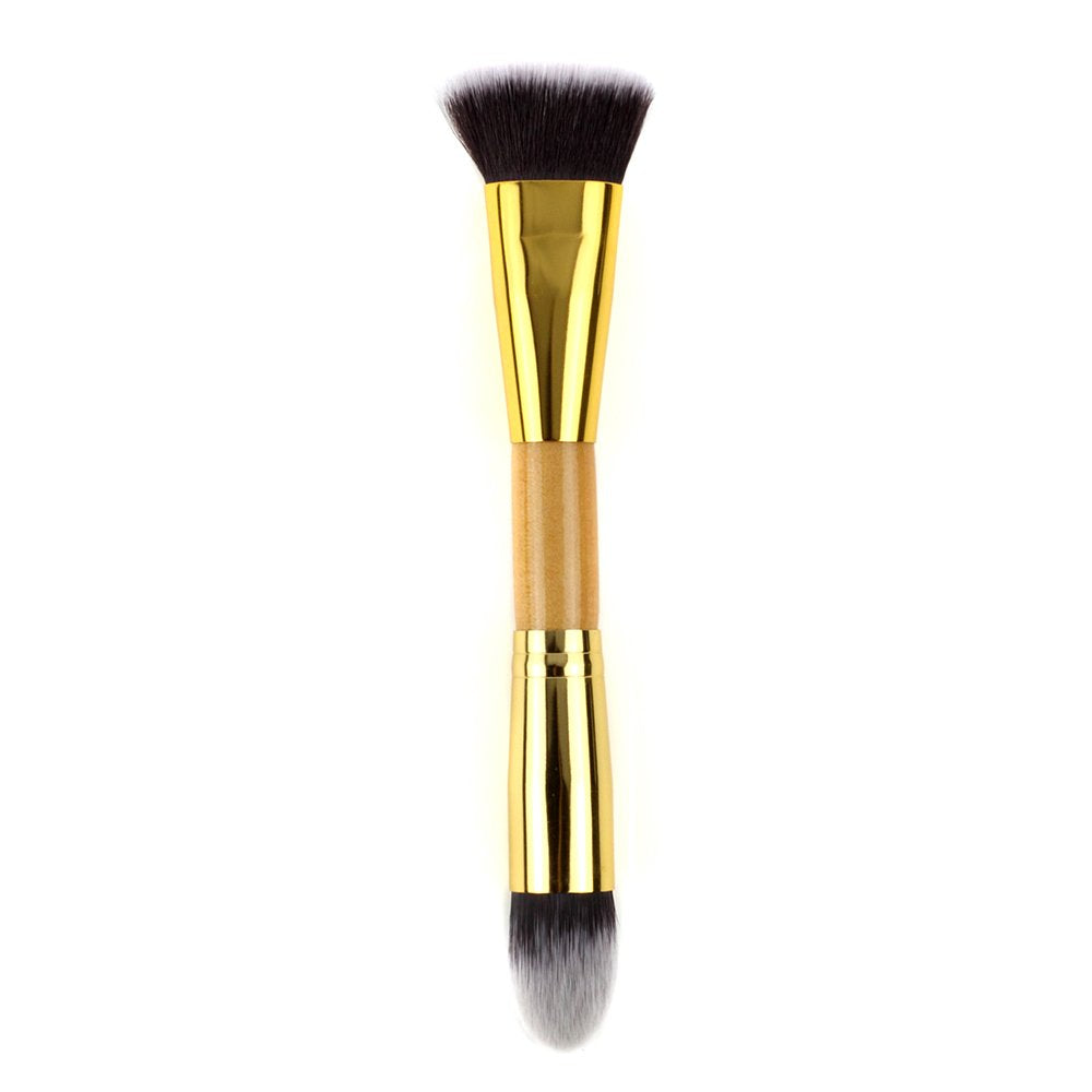 Nmkl38 Double Ended Contour Makeup Brush - Vegan, Cruelty-Free For Cream, Powder, And Foundation