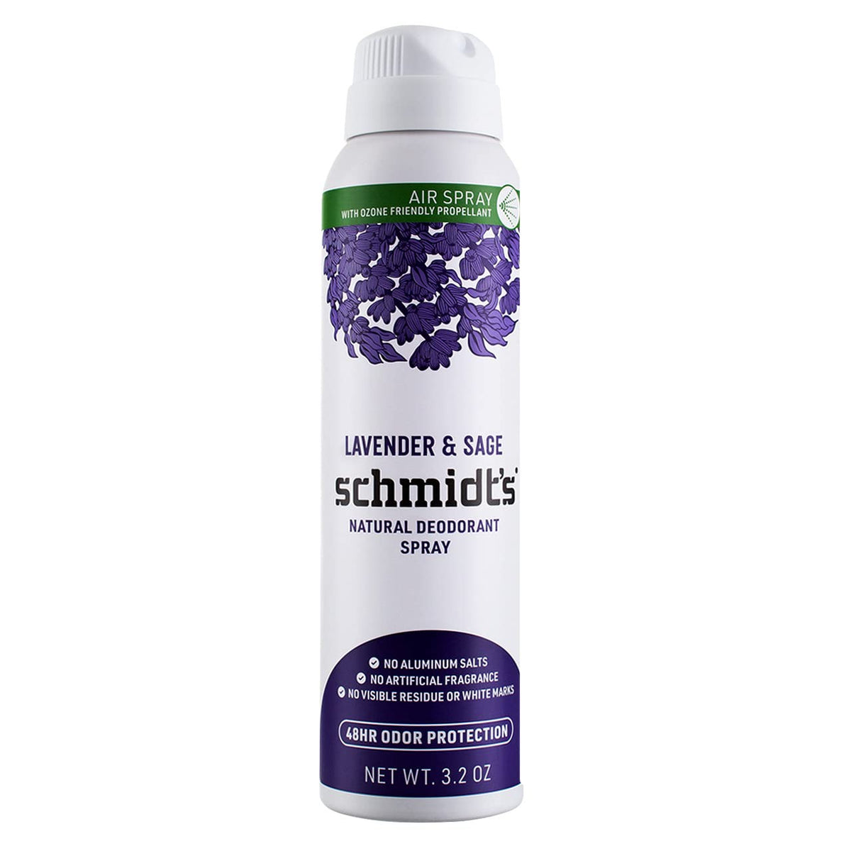 Schmidt'S Natural Deodorant Spray, Lavender & Sage, 48H Odor Protection, Vegan, 3.2 Oz