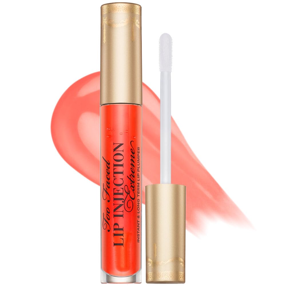 Too Faced Lip Injection Extreme Plumper - Long Lasting Tangerine Dream, 0.14 Fl Oz